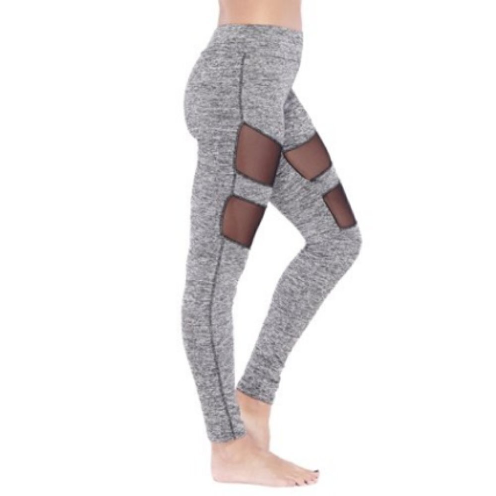 Electric Yoga Tummy Tuck High Rise Mesh Racer Leggings Gray M Medium Nwt — image 7 of 8